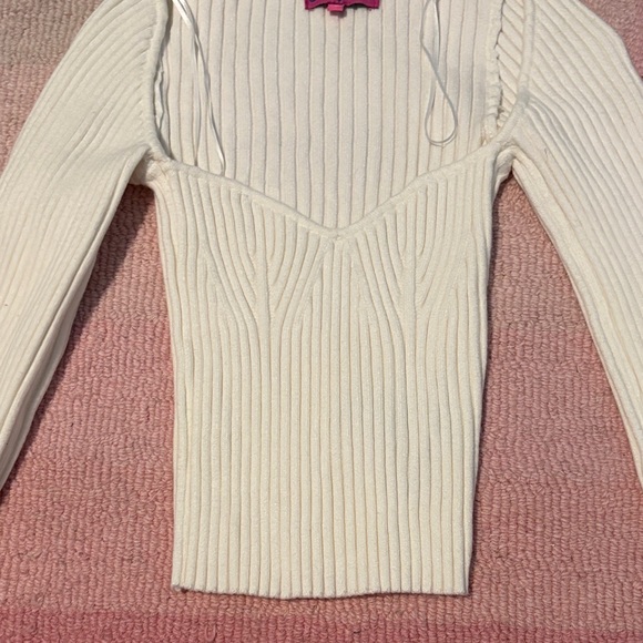 Edikted White Ribbed Crop Top - Picture 4 of 5